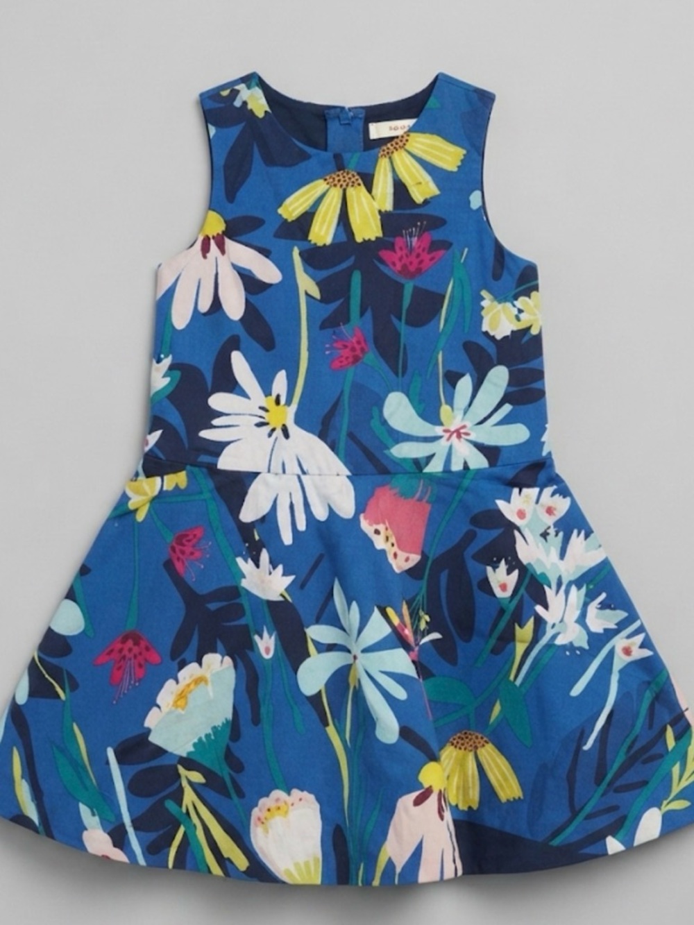 Catimini Navy Floral Sundress with Yellow Accents